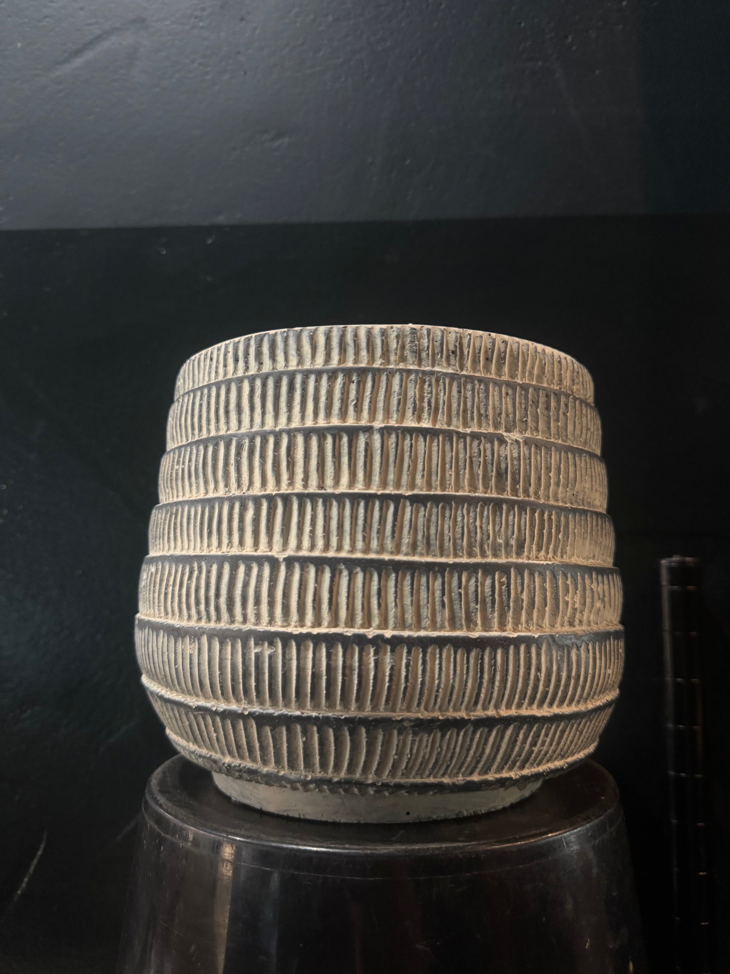 Grey and White Textured Vase