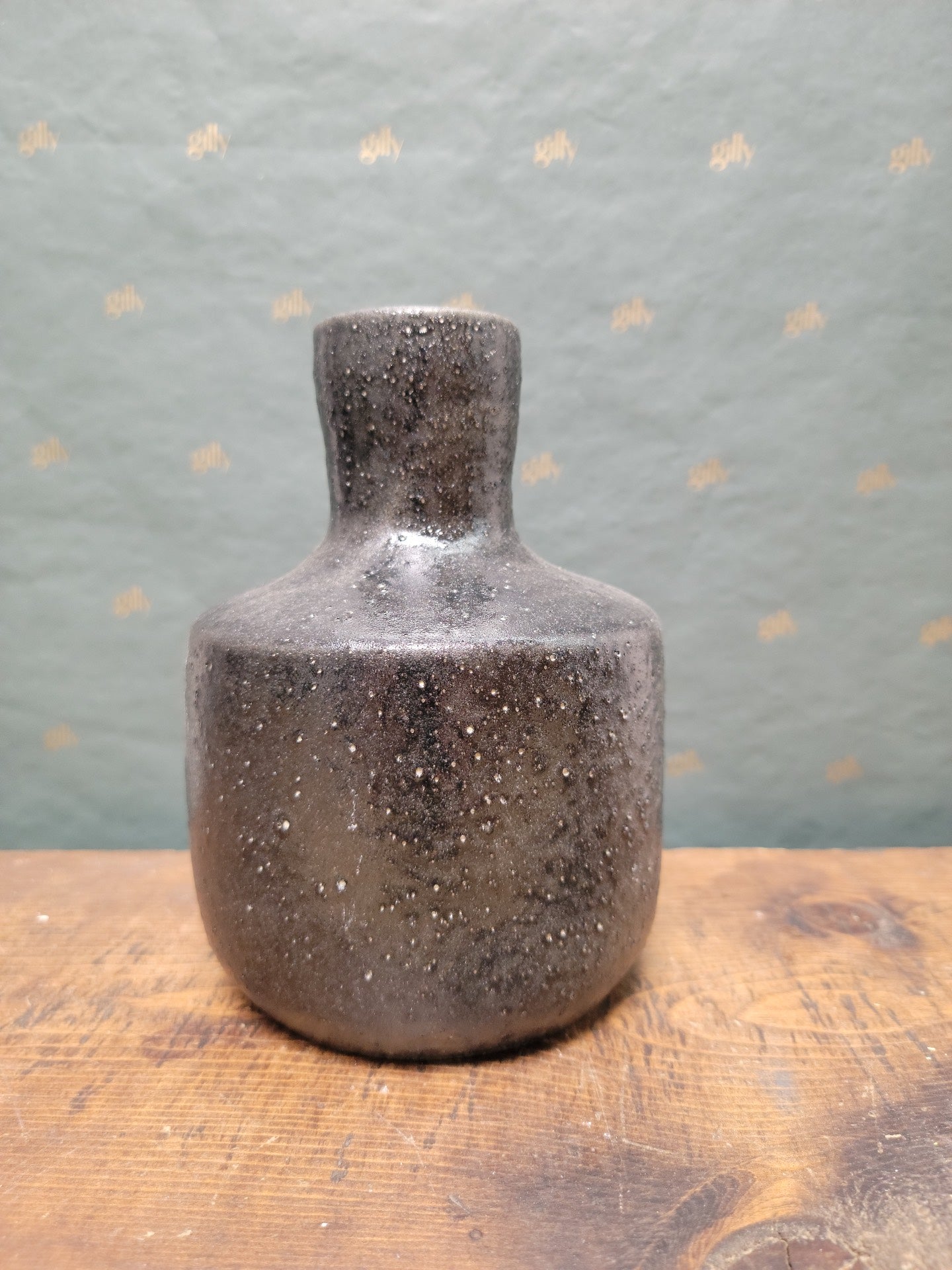 Ceramic Black Bud Vase Textured