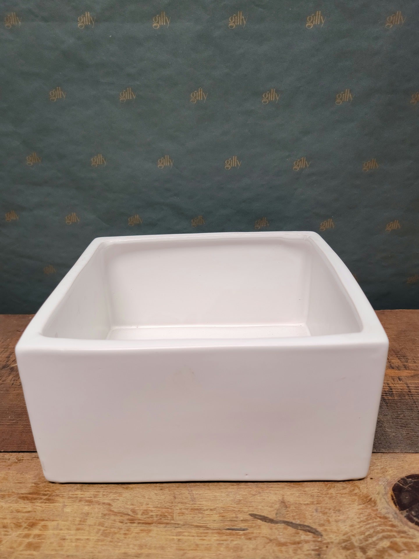 Ceramic Matte White Square Planter