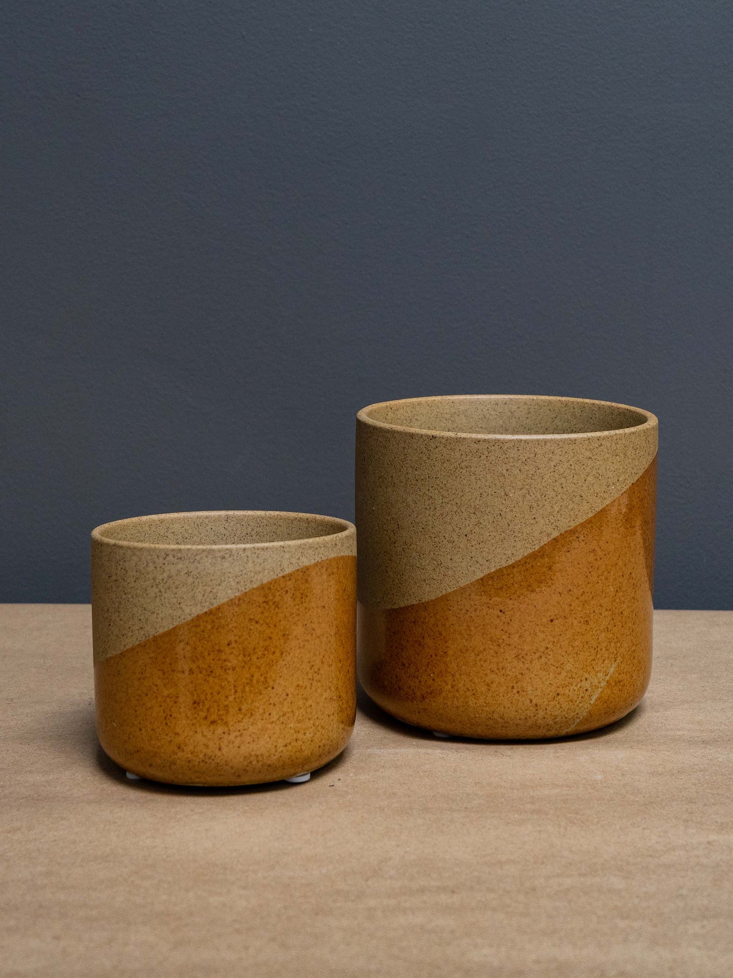 Ceramic Vases Ochre and Tan