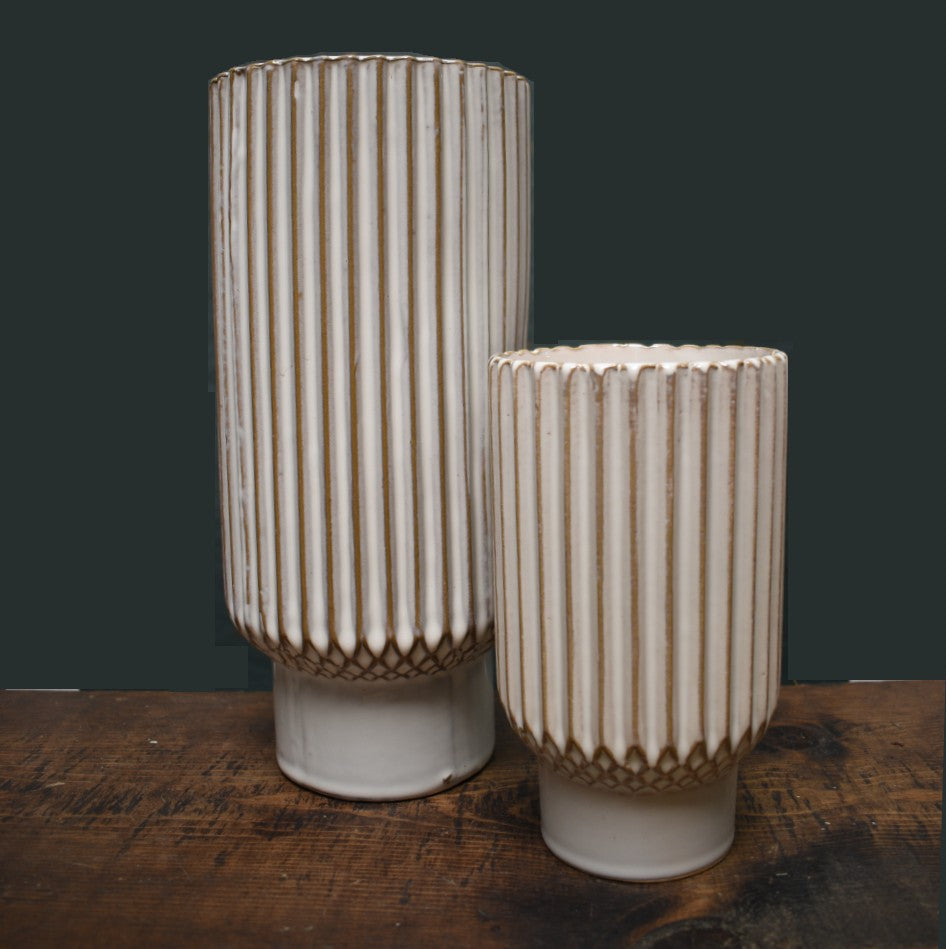 Ceramic Cream Gray Vases