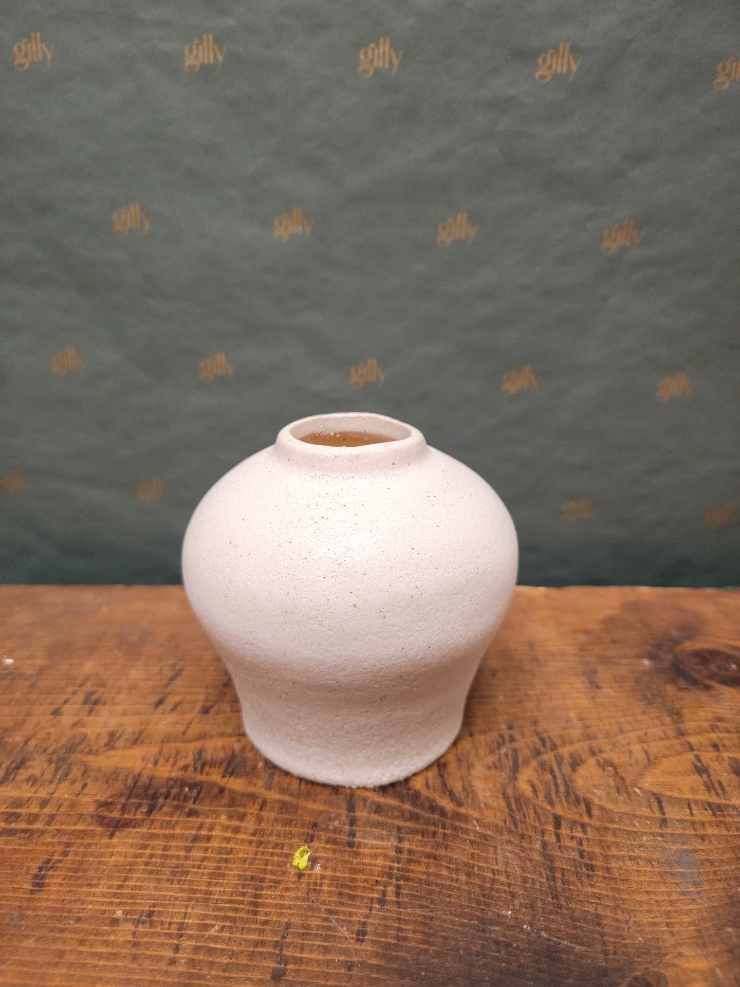 Ceramic Matte White Speckle Bud Vase