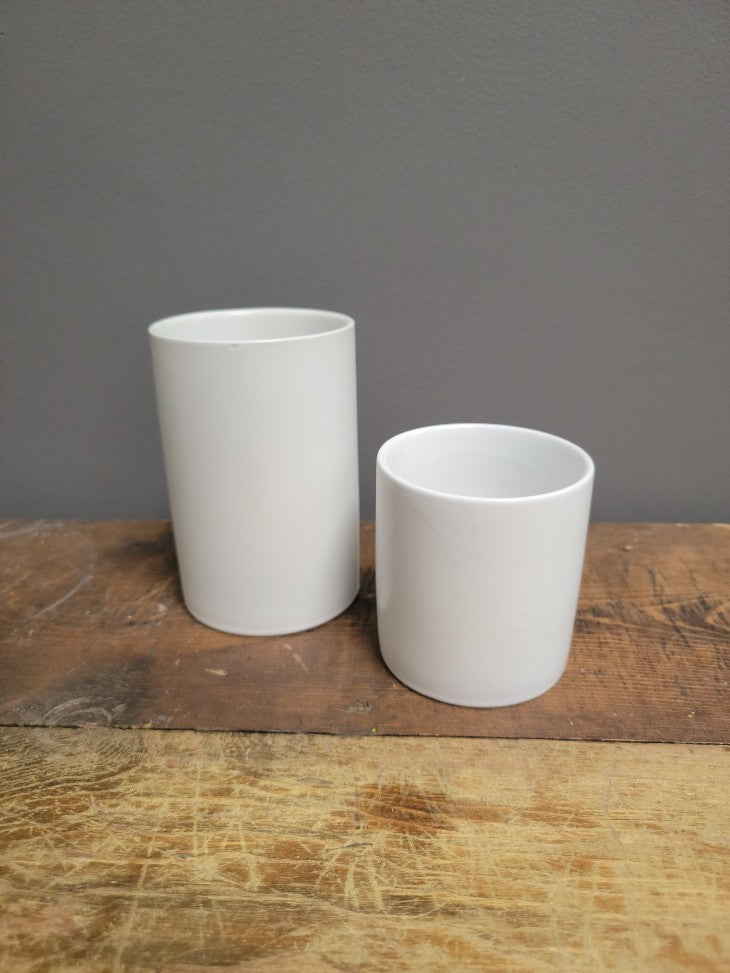 Ceramic Matte White Cylinder Vase