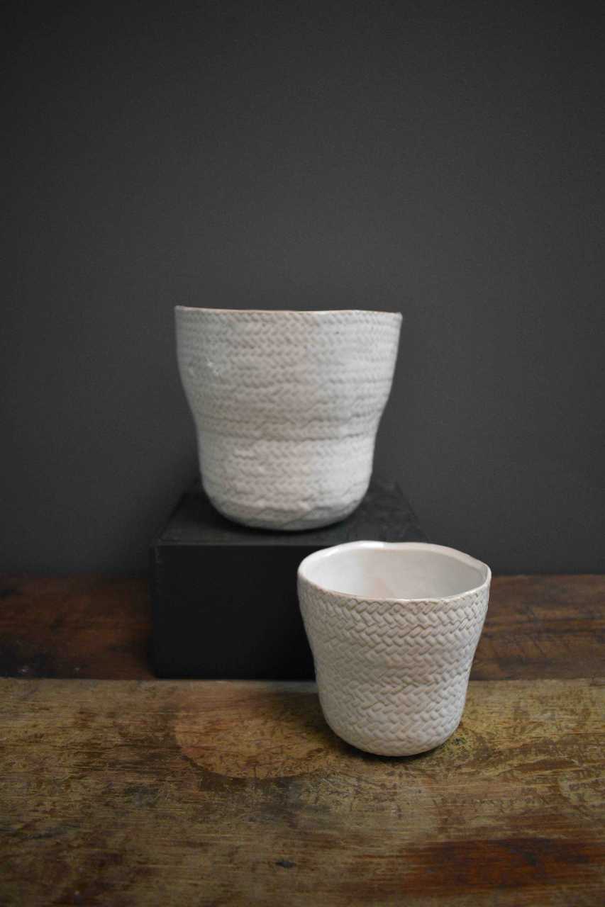 Amstel pot ceramic basket weave 2 sizes