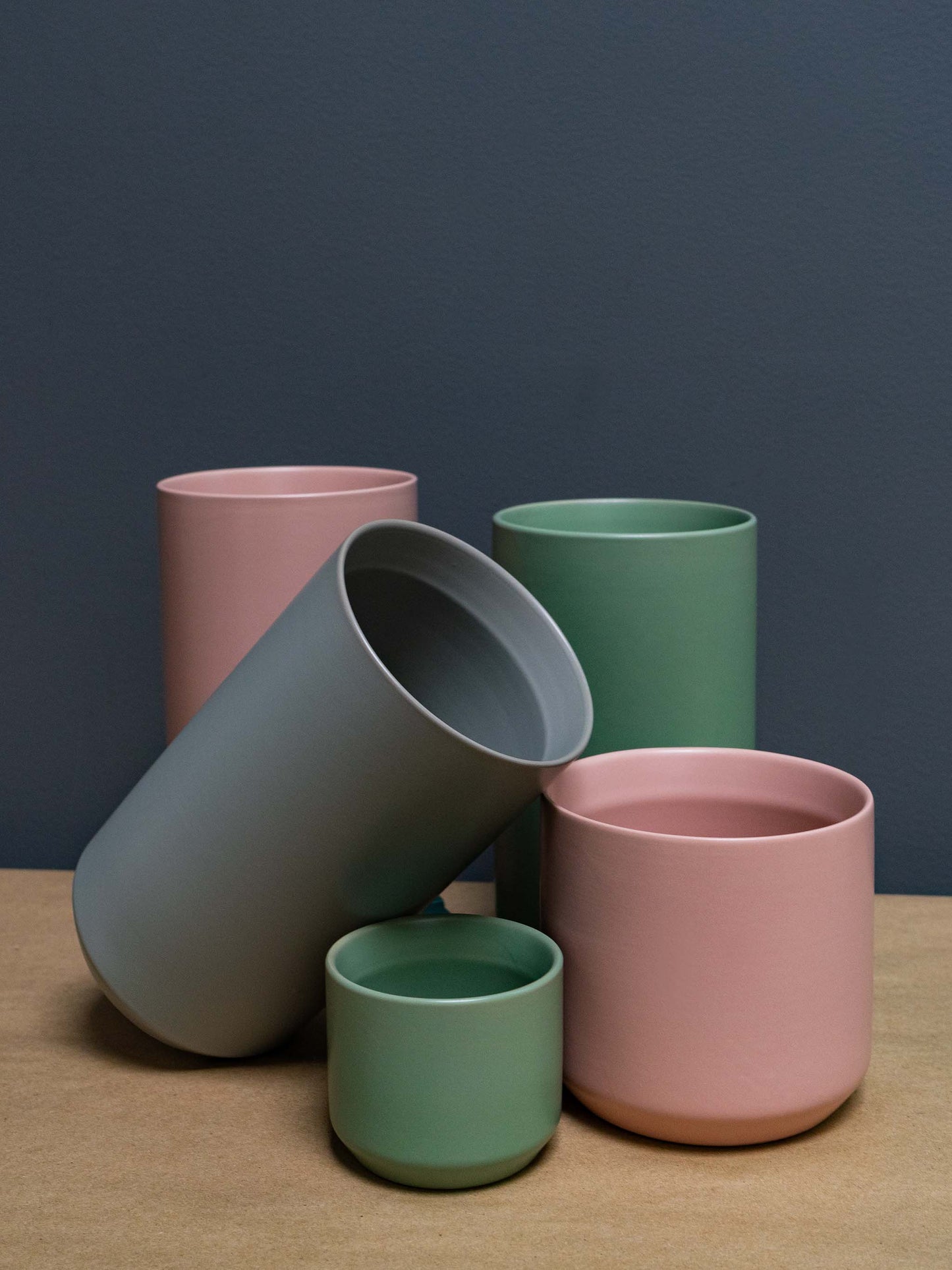Ceramic Vases Pink, Gray, Green, Black