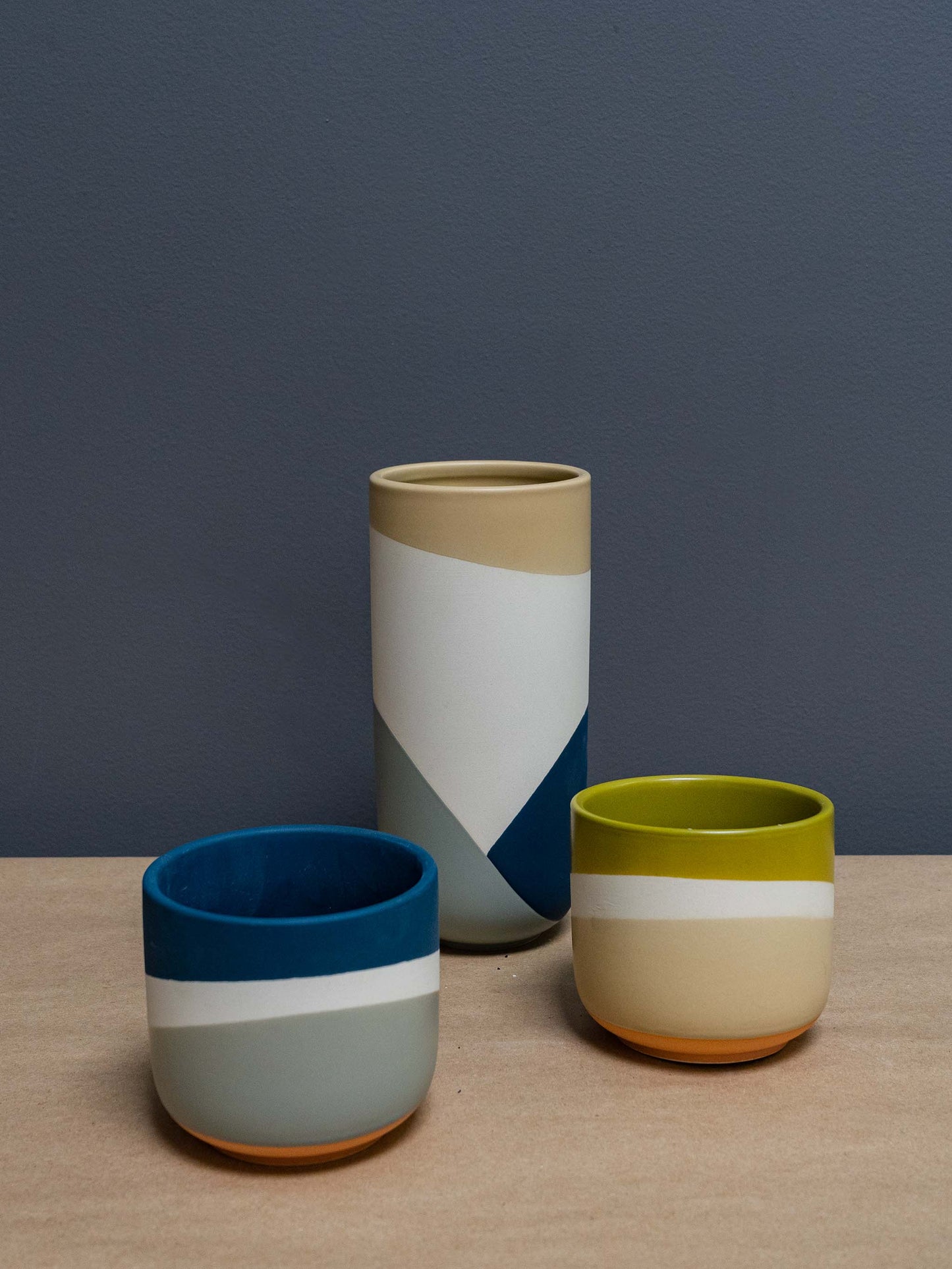 Ceramic Vases Tall and Small, Multicolor
